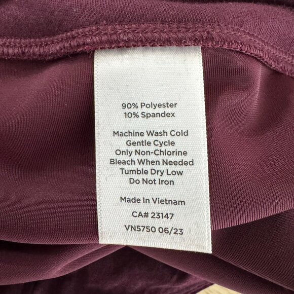 Talbots Velvet Leggings Pants 16WP Burgundy Pull On Ankle Zip NWT TP-3123 - Picture 9 of 9